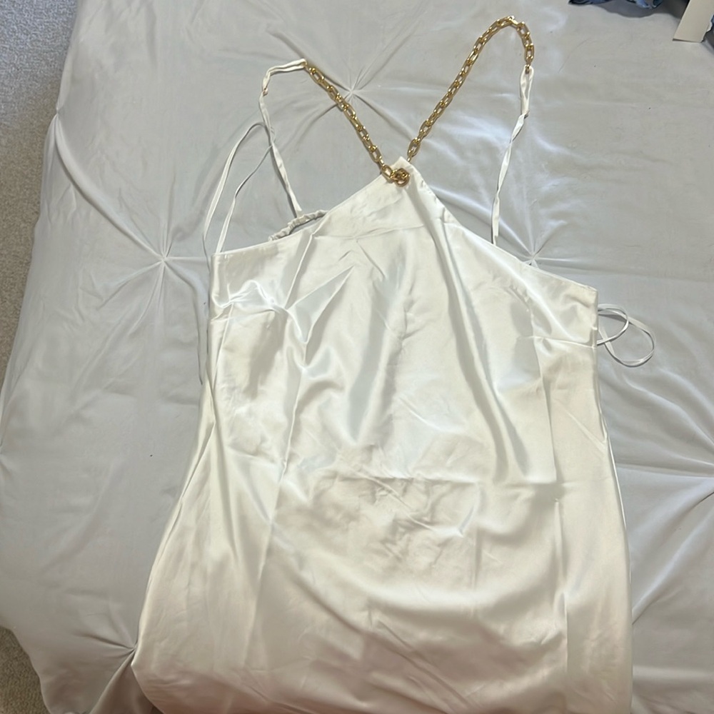 Mini dress white satin